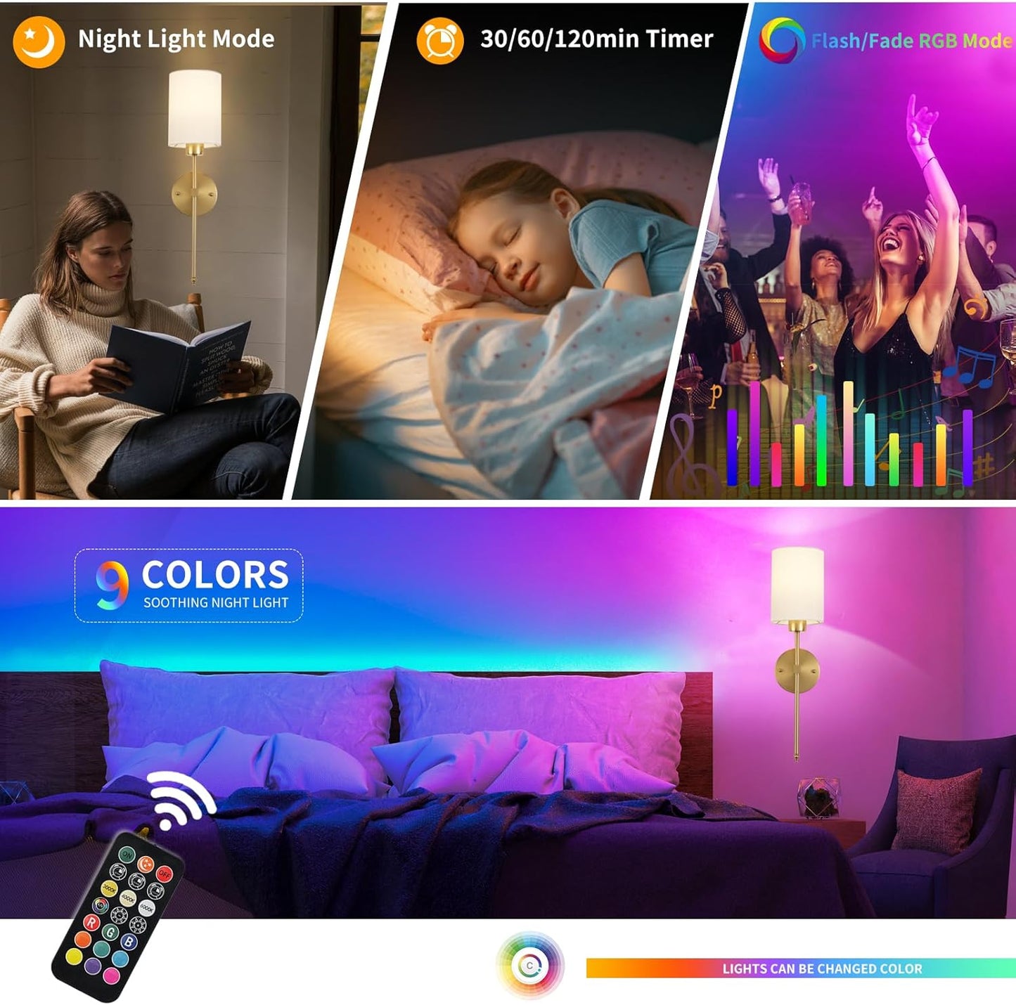 LumoEase™ Wireless Wall Sconces (SET OF 2 + 2 BULBS FREE) 6