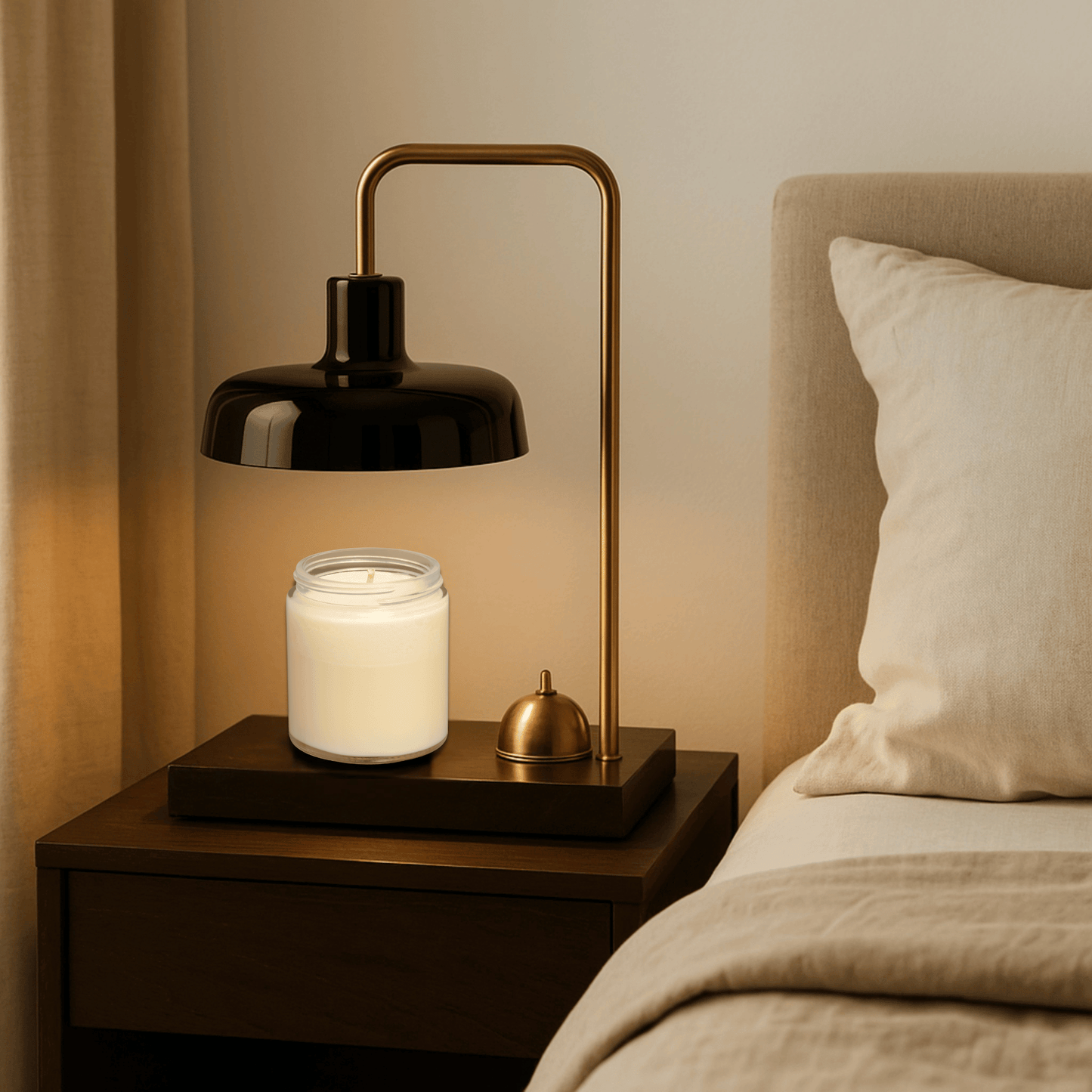 LumoMelt Marble Wax Lamp – Nordic Aromatherapy Candle Warmer & Book Light 2