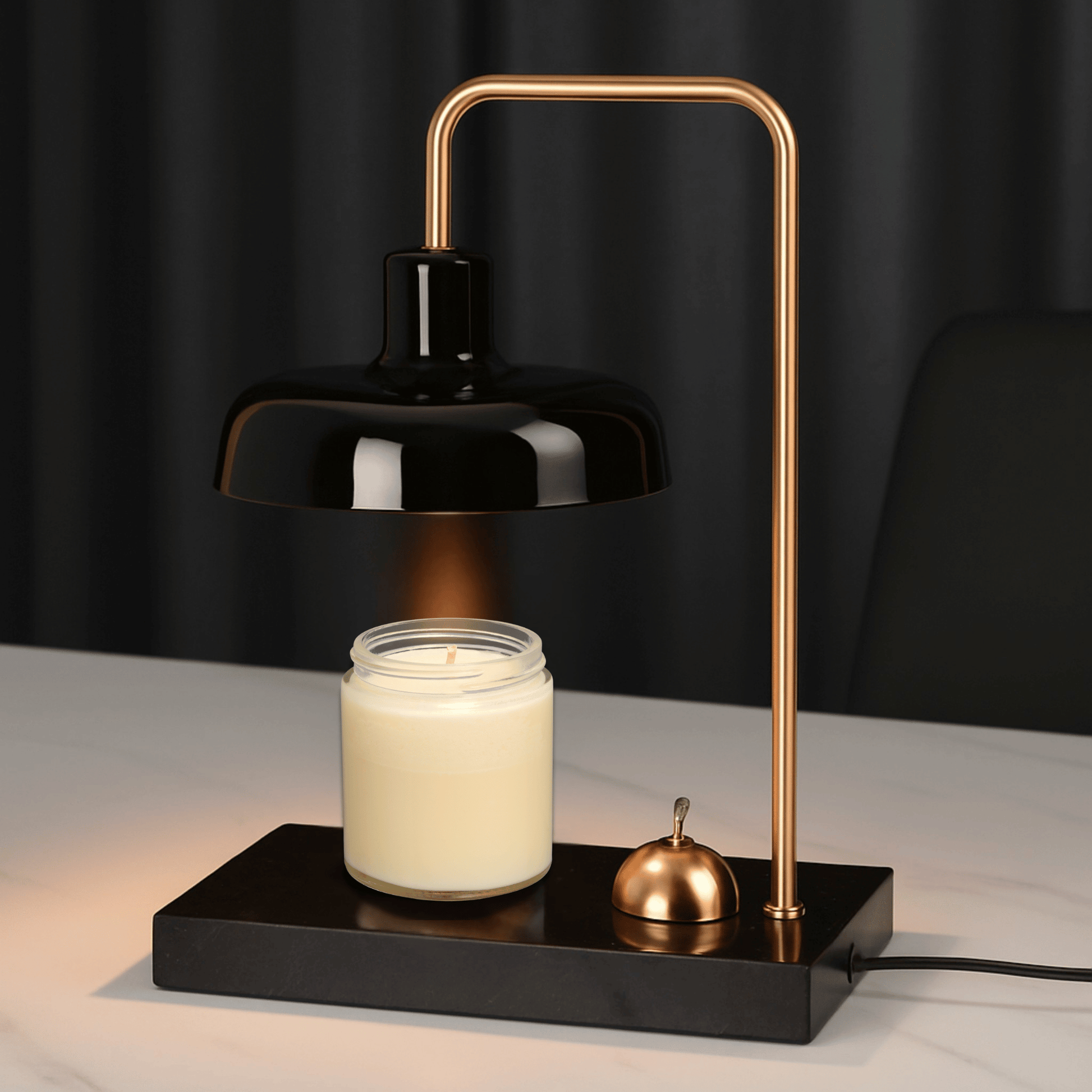 LumoMelt Marble Wax Lamp – Nordic Aromatherapy Candle Warmer & Book Light 3