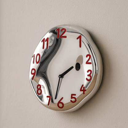 LumoTime Chrome Ceramic Wall Clock 0