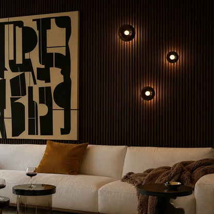 RoyaleGlow Modern Glass Sphere Wall Sconce - Circular Indoor Lighting Fixture - Royale Basic