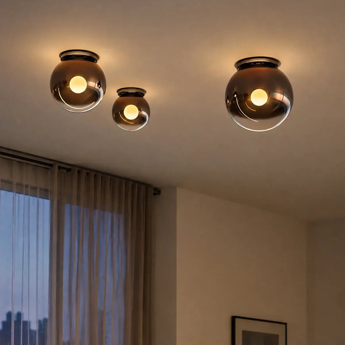 RoyaleGlow Modern Glass Sphere Wall Sconce - Circular Indoor Lighting Fixture - Royale Basic