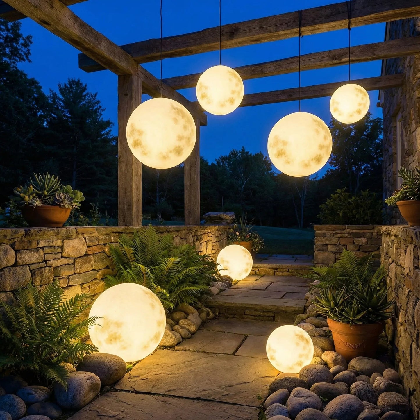 Lunar Garden Outdoor Pendant Light 2