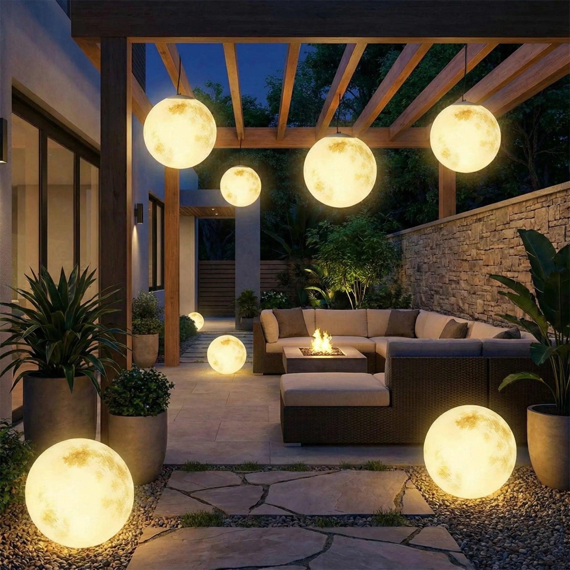 Lunar Garden Outdoor Pendant Light 5