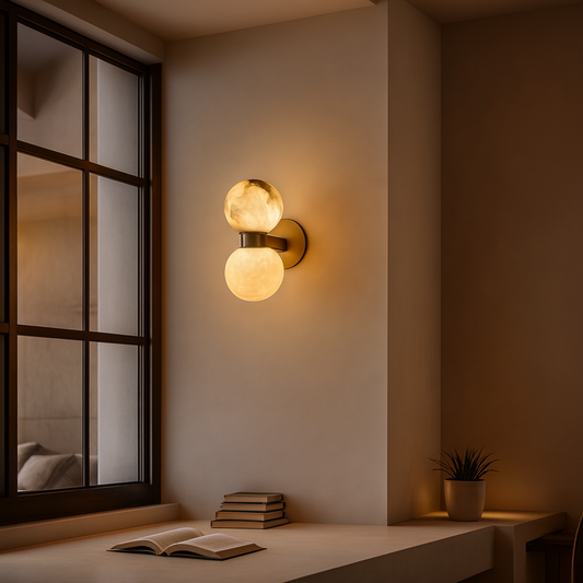 Lunara Marble Wall Lamp – Nordic Dual Globe 7
