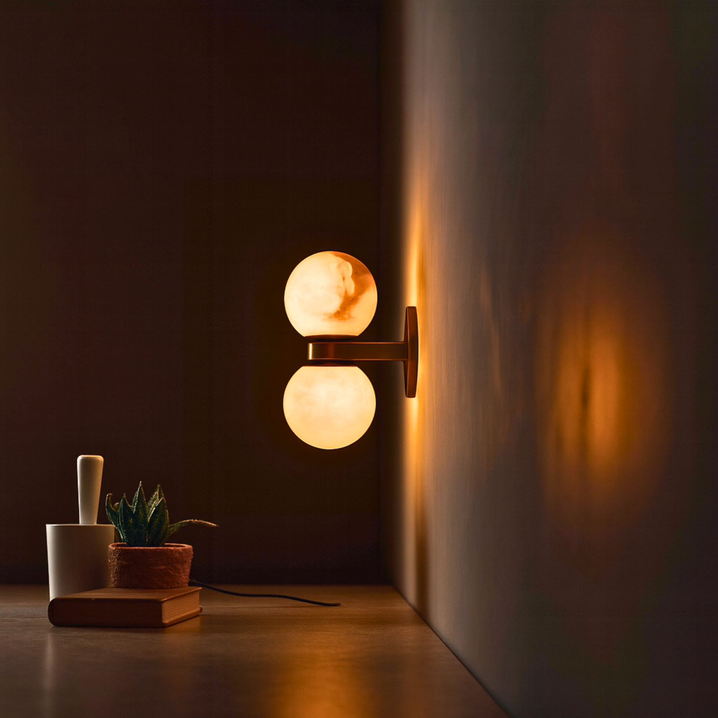 Lunara Marble Wall Lamp – Nordic Dual Globe 8