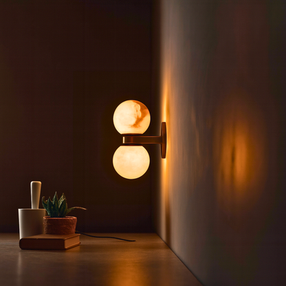 Lunara Marble Wall Lamp – Nordic Dual Globe 8