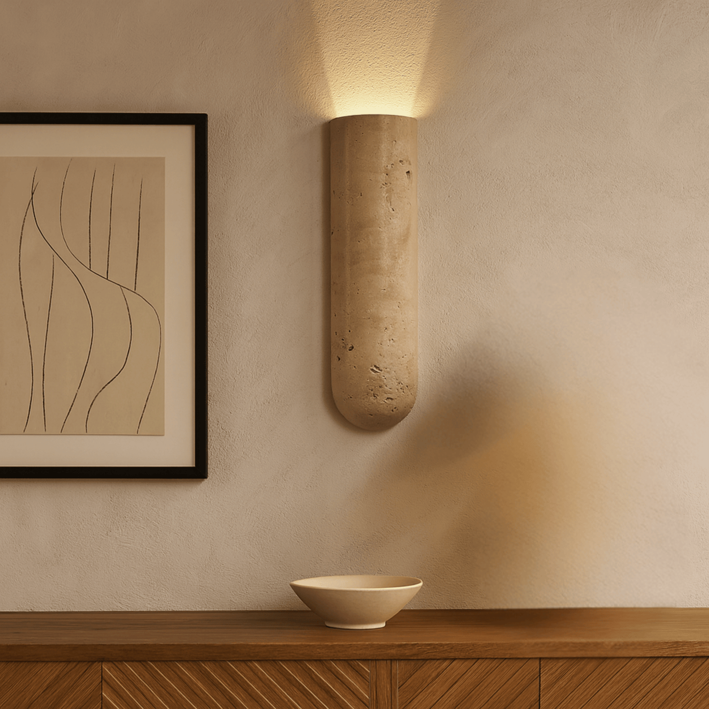 Lunara Natural Travertine LED Wall Lamp 0