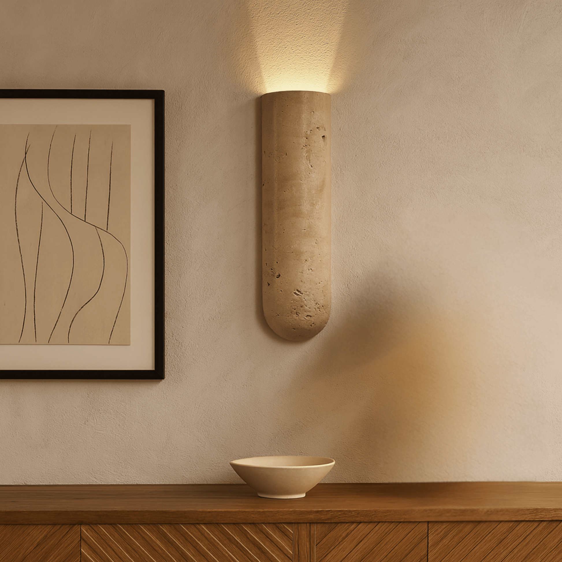 Lunara Natural Travertine LED Wall Lamp 0