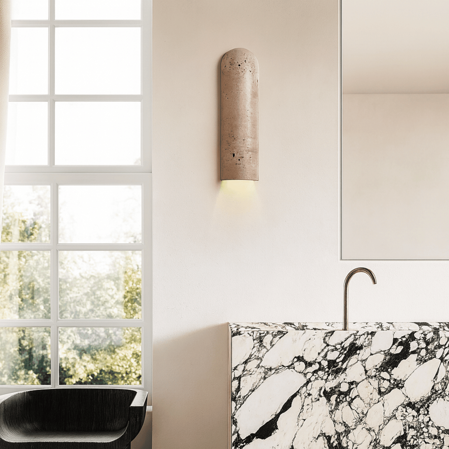 Lunara Natural Travertine LED Wall Lamp 1