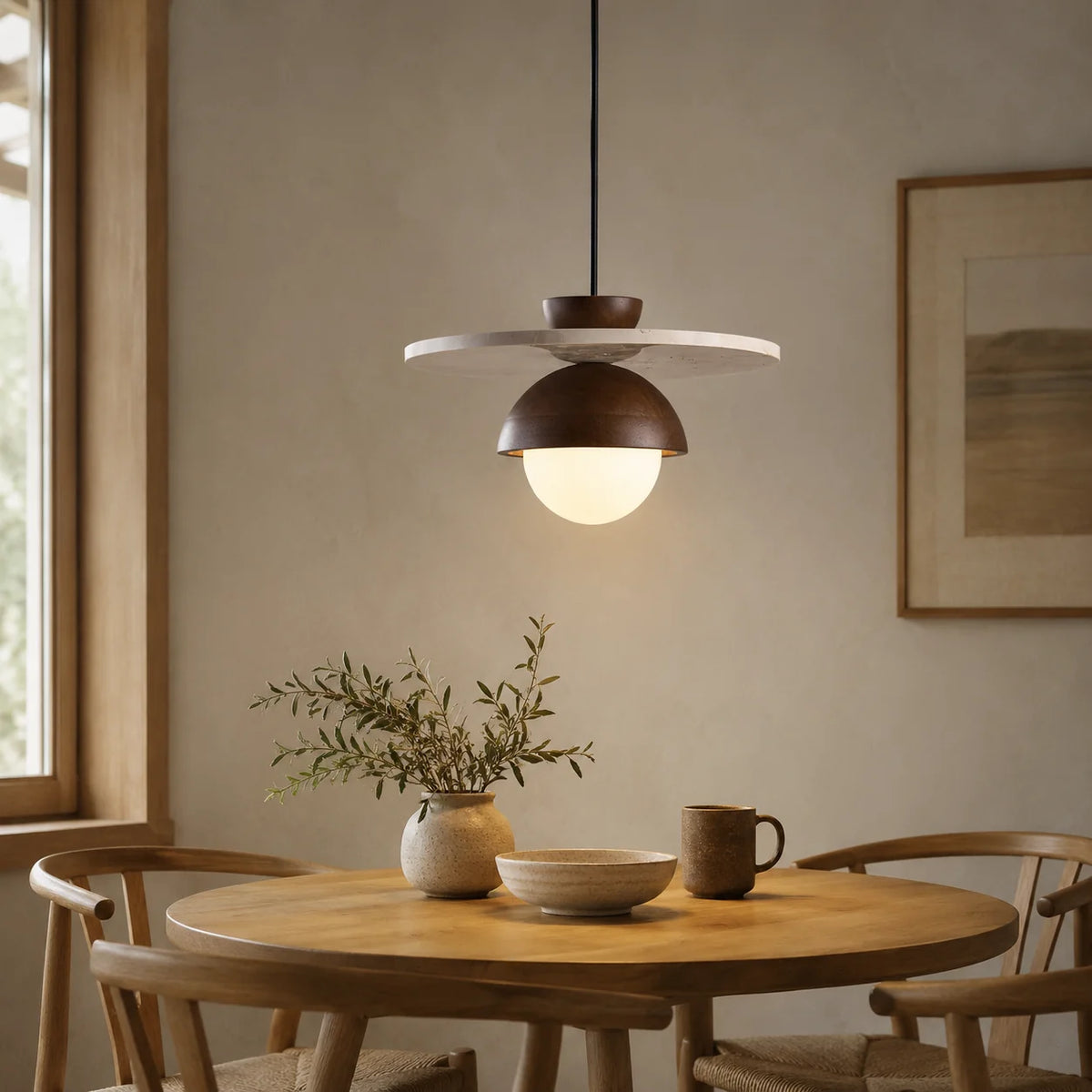 Lunvar Travertine Globe Pendant Light 1