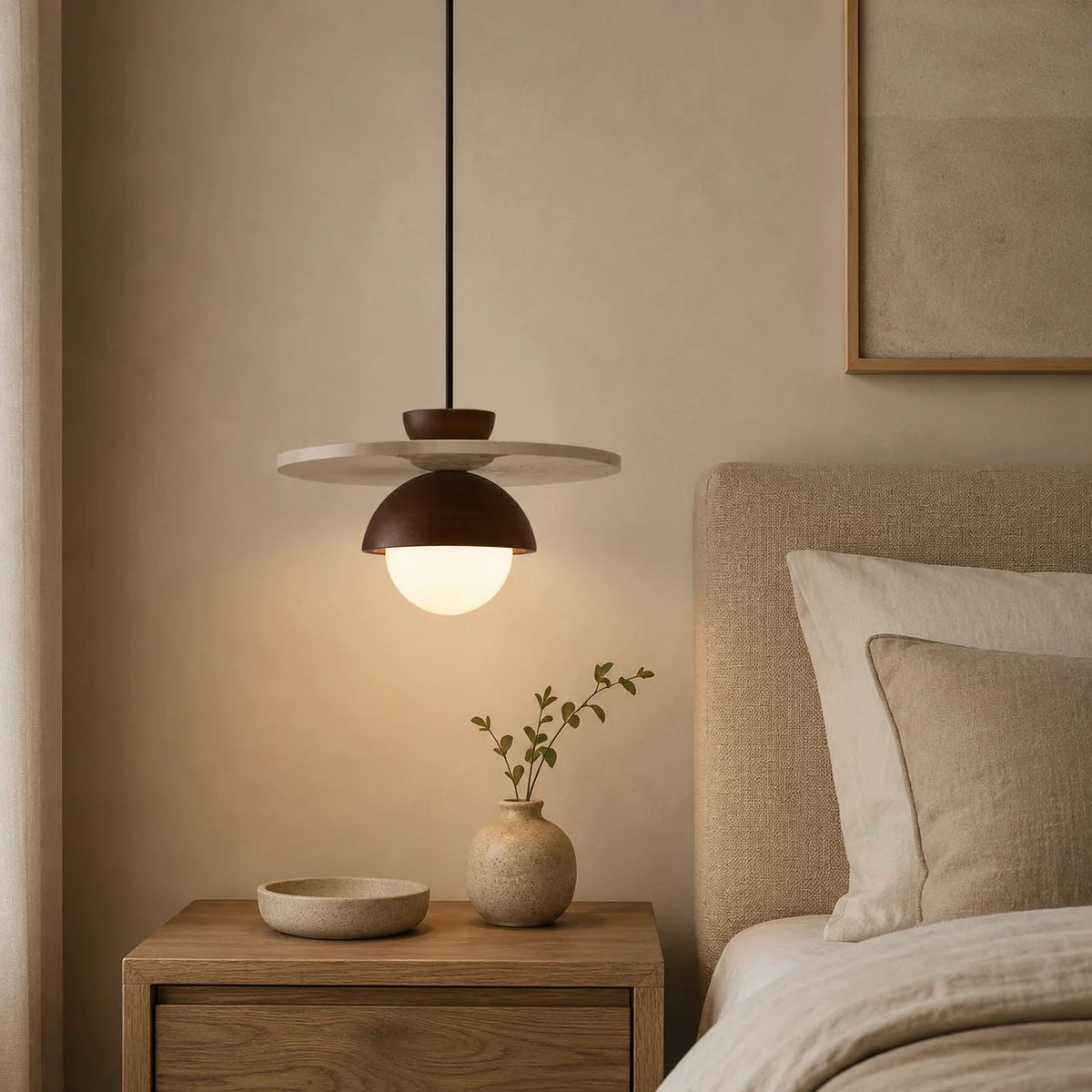 Lunvar Travertine Globe Pendant Light 2