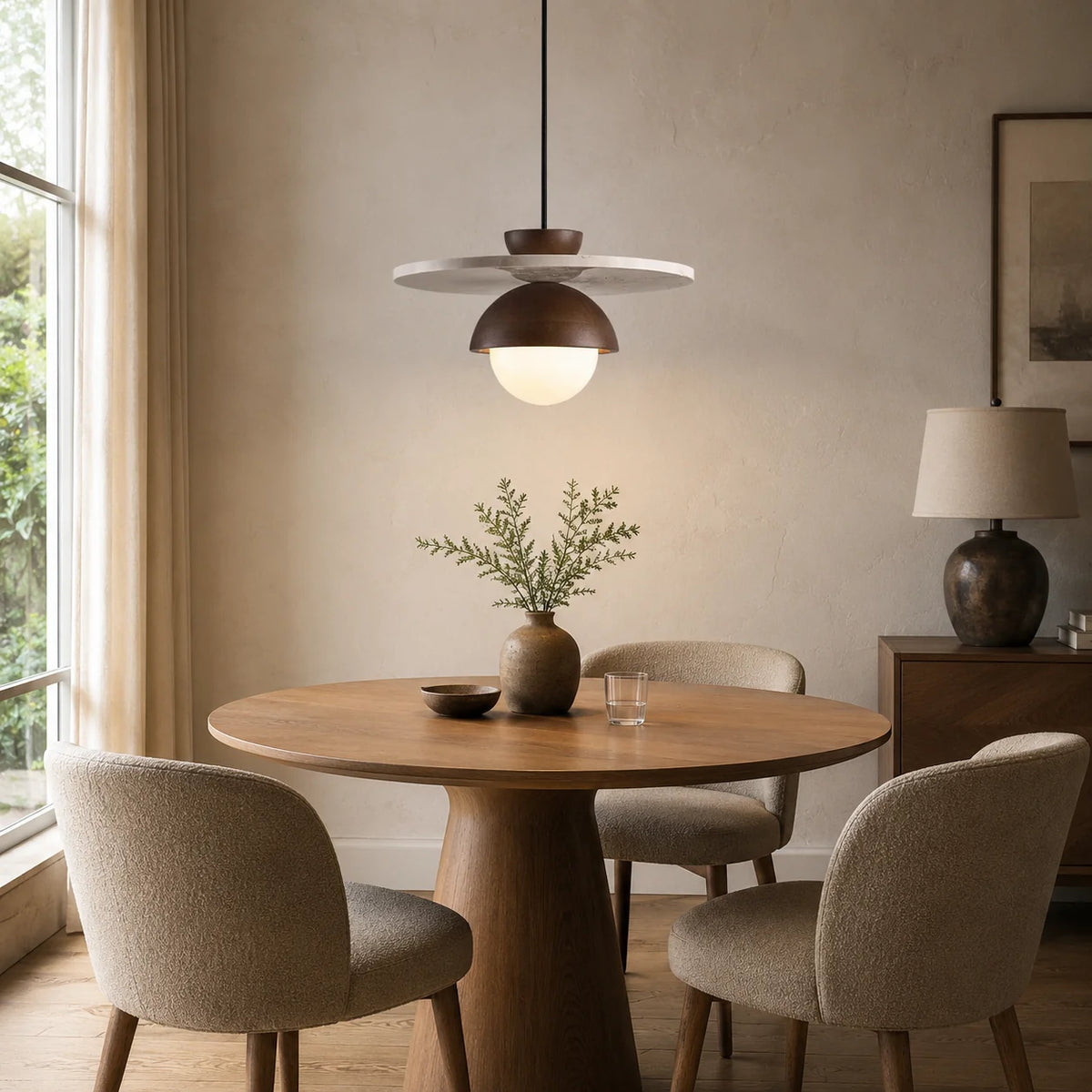 Lunvar Travertine Globe Pendant Light 4