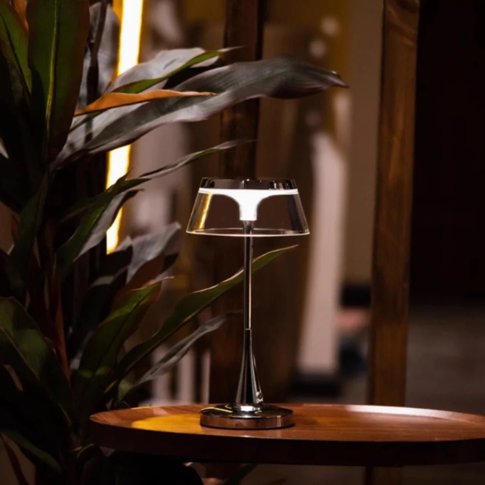 Lumora Table Lamp Cordless With Acrylic Shade And Metal Base For Modern Ambience
