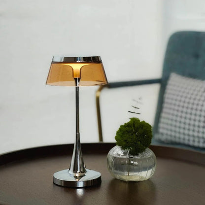 Lumora Table Lamp Cordless With Acrylic Shade And Metal Base For Modern Ambience