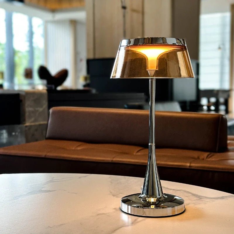 Lumora Table Lamp Cordless With Acrylic Shade And Metal Base For Modern Ambience