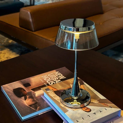 Lumora Table Lamp Cordless With Acrylic Shade And Metal Base For Modern Ambience