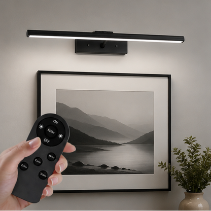 LuxRoyale Premium Brushed Gold Picture Light Rechargeable with Remote