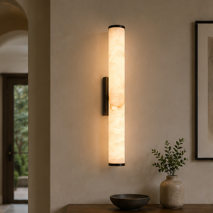 LuxRoyale Spanish Marble Copper Wall Sconce Black  
