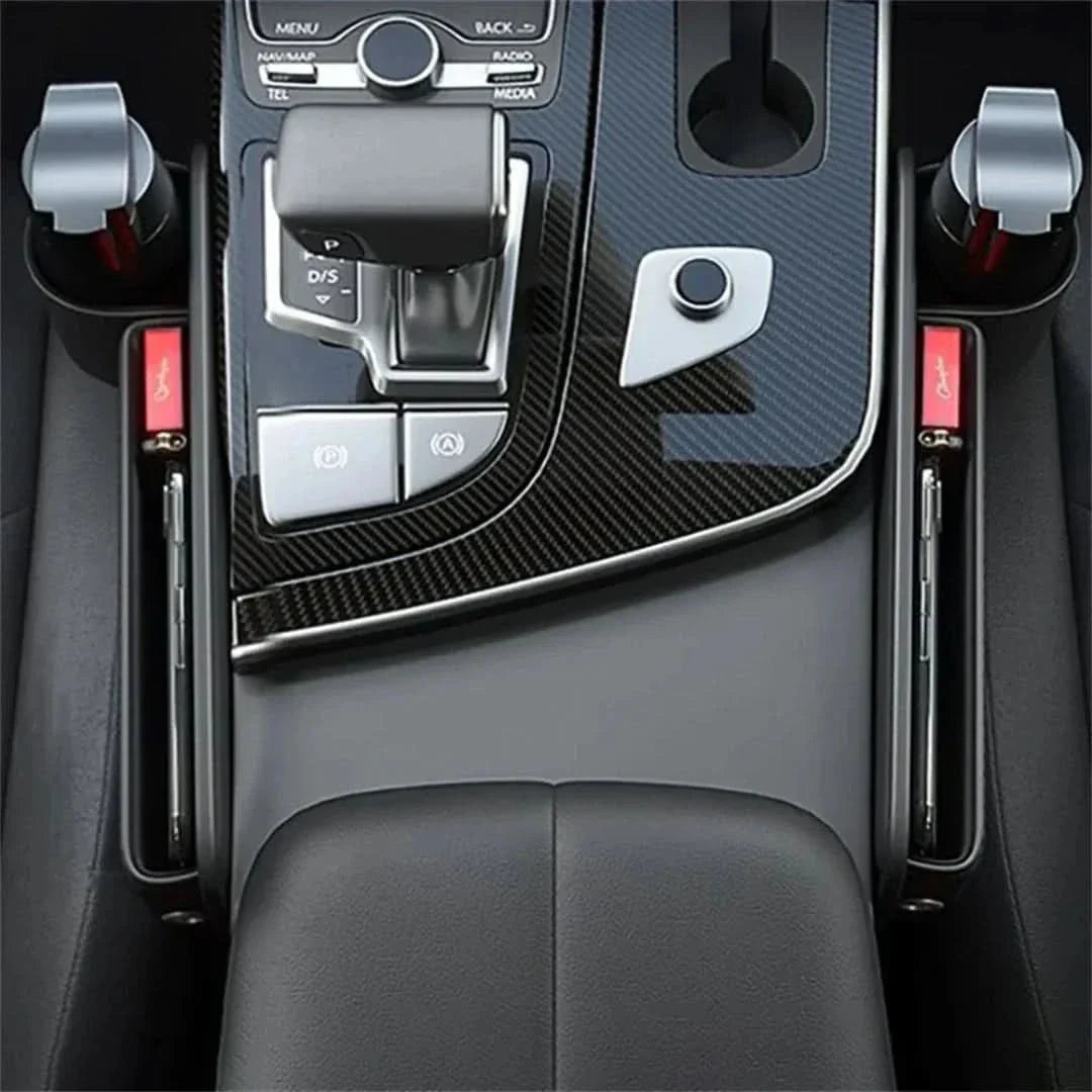 Luxora Car Seat Organizer with Cup Holder - Multifunctional Front Seat Storage Solution