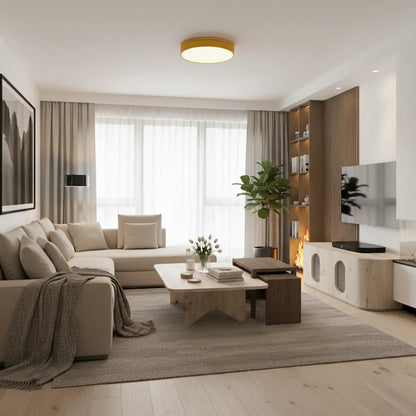 Luxora Flush Mount Ceiling Light with Wooden Accents for Scandinavian Decor 3