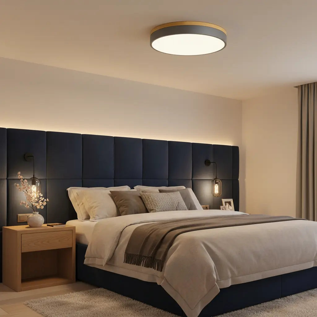 Luxora Flush Mount Ceiling Light with Wooden Accents for Scandinavian Decor 4