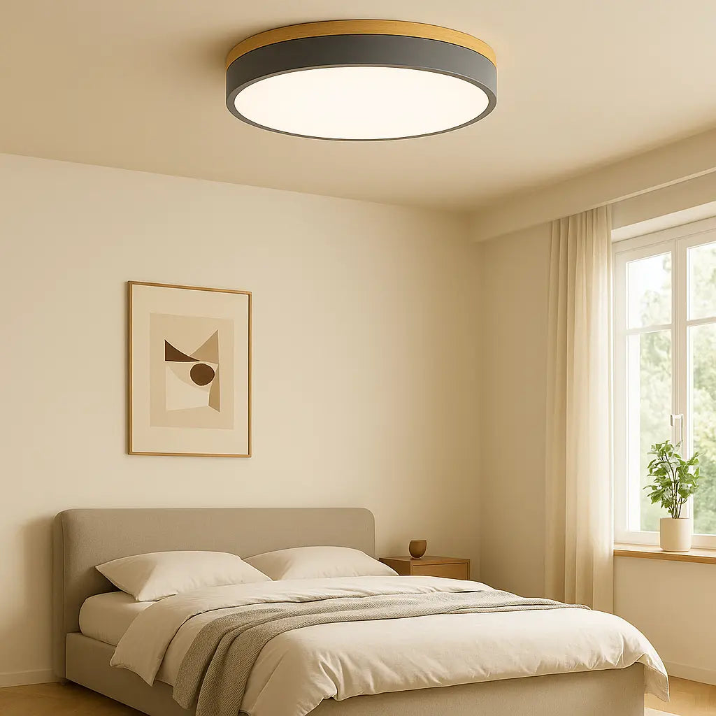 Luxora Flush Mount Ceiling Light with Wooden Accents for Scandinavian Decor 5
