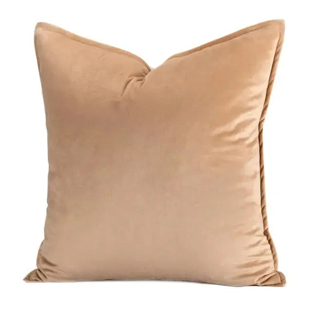 Luxora Luxe Velvet Cushion Cover with Flannel Edge for Stylish Interiors 0