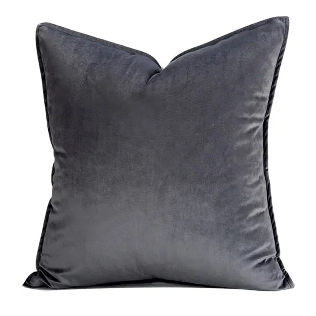 Luxora Luxe Velvet Cushion Cover with Flannel Edge for Stylish Interiors 16