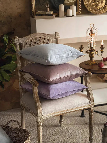 Luxora Luxe Velvet Cushion Cover with Flannel Edge for Stylish Interiors 7