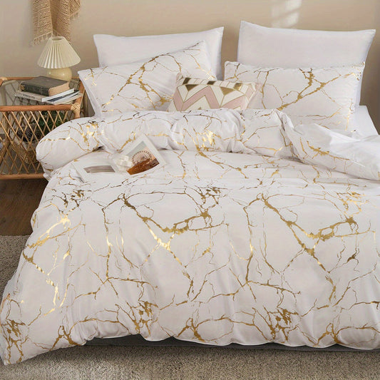 Luxora Marble Effect Soft Duvet Cover - Elegant and Hypoallergenic Bedding Set