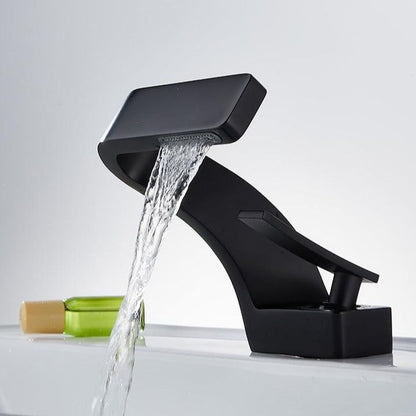 Luxora Modern Curved Bathroom Faucet with Polished Chrome Finish and Hot and Cold Mixer