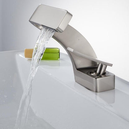 Luxora Modern Curved Bathroom Faucet with Polished Chrome Finish and Hot and Cold Mixer