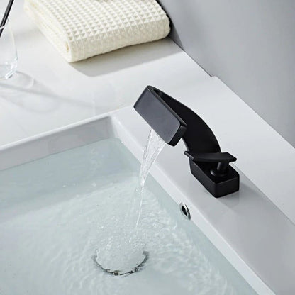 Luxora Modern Curved Bathroom Faucet with Polished Chrome Finish and Hot and Cold Mixer