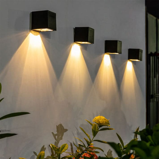 Luxora Solar Outdoor Wall Lights - Modern Weatherproof LED Garden Fixtures