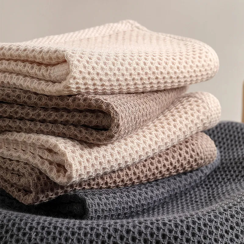 Luxora Ultra-Absorbent Bath Towels Set, 6-Pack Honeycomb Cotton Towels in Neutral Tones 0