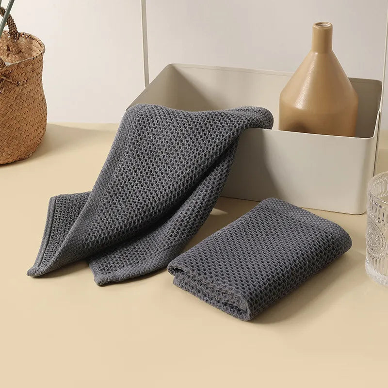 Luxora Ultra-Absorbent Bath Towels Set, 6-Pack Honeycomb Cotton Towels in Neutral Tones 2