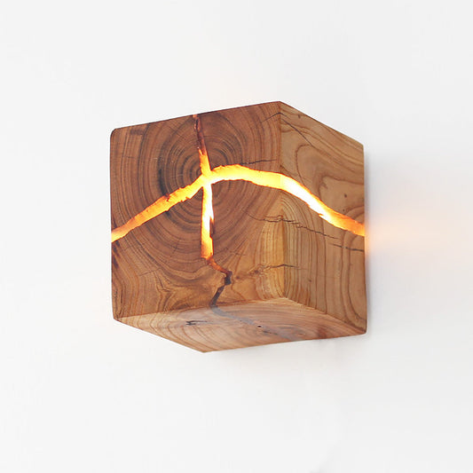 Luxora Wood Wall Light Sconce with Unique Crack Design for Modern Interiors