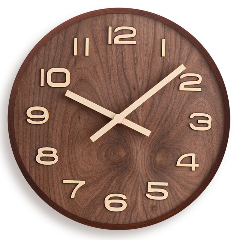 Luxora Walnut Wall Clock with Silent Mechanism and Modern Design 0