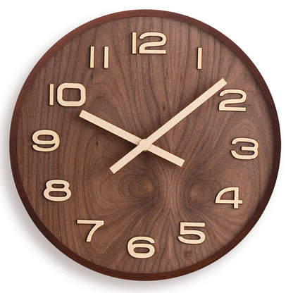 Luxora Walnut Wall Clock with Silent Mechanism and Modern Design 0