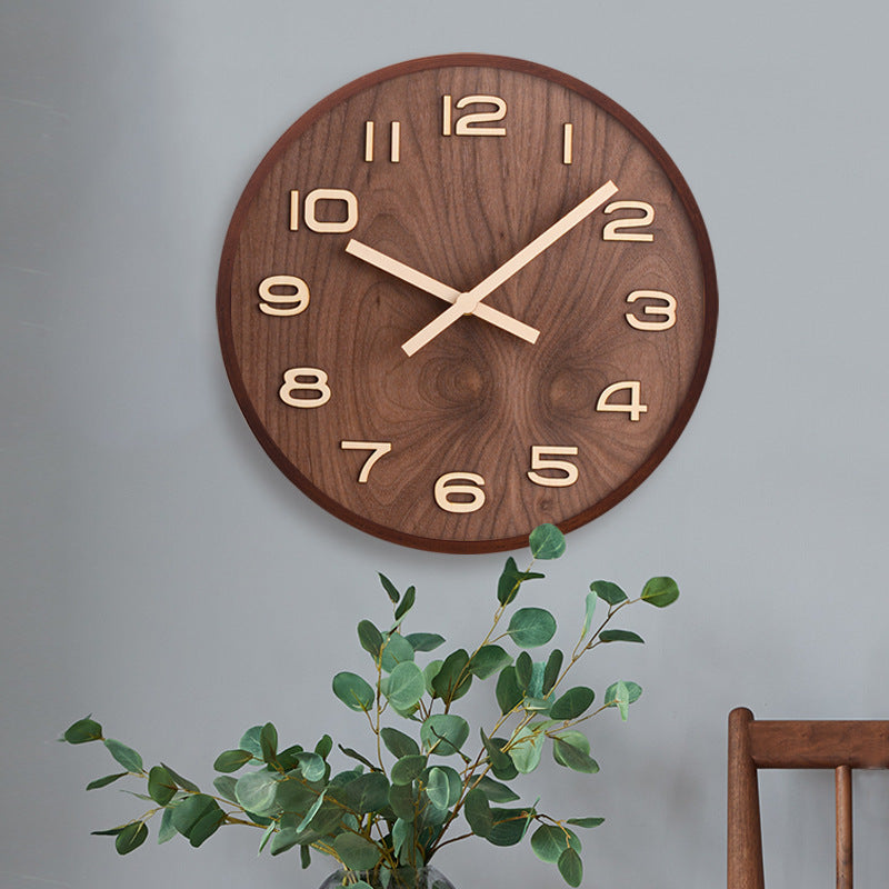 Luxora Walnut Wall Clock with Silent Mechanism and Modern Design 1