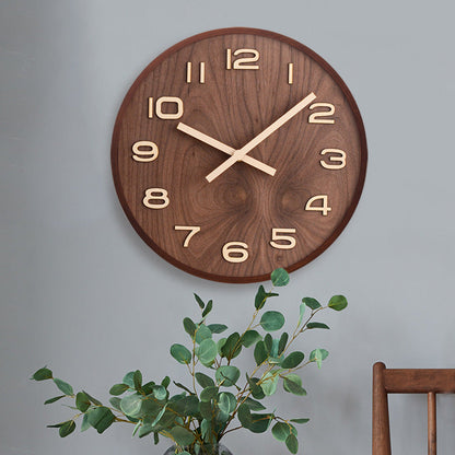 Luxora Walnut Wall Clock with Silent Mechanism and Modern Design 1