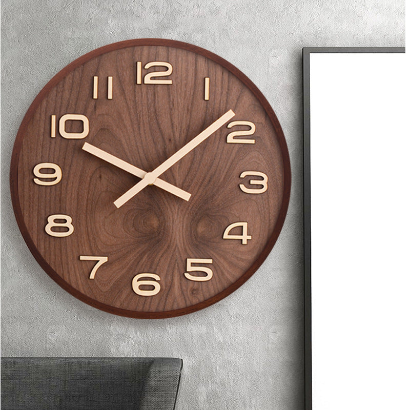 Luxora Walnut Wall Clock with Silent Mechanism and Modern Design 2