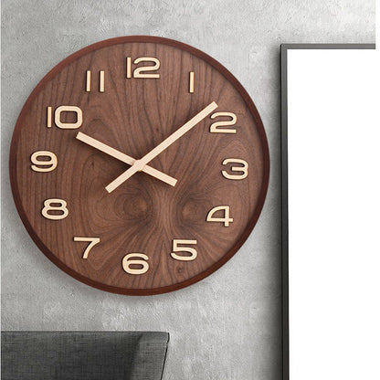 Luxora Walnut Wall Clock with Silent Mechanism and Modern Design 2