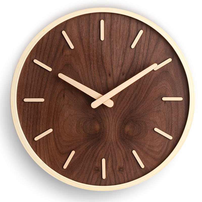 Luxora Walnut Wall Clock with Silent Mechanism and Modern Design 5