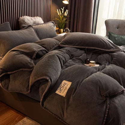 Luxurious Velvet Fleece Duvet Cover Set - PlushHaven 11