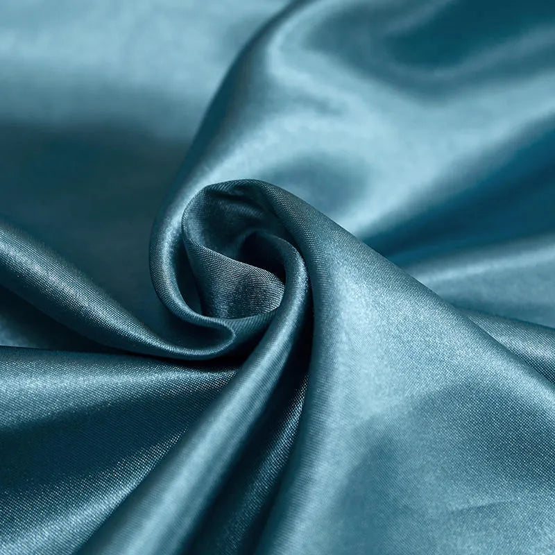 Royaleva Opulent Aqua Silk Satin Bedding Set for Luxurious Sleep