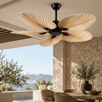 Royelux Tropical Palm Leaf Ceiling Fan With Light And Remote Control