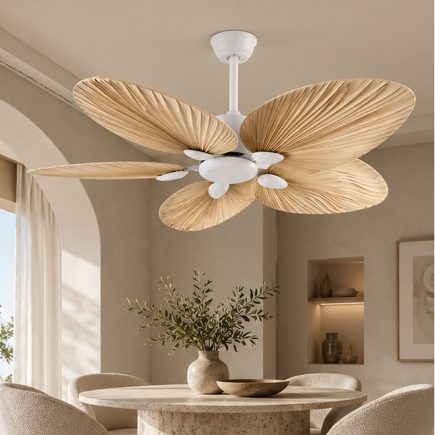 Royelux Tropical Palm Leaf Ceiling Fan With Light And Remote Control