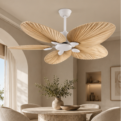 Royelux Tropical Palm Leaf Ceiling Fan With Light And Remote Control